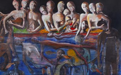 Présentation du triptyque « Migrants », don du peintre guadeloupéen Omer AMBLAS au Musarth